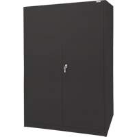 Storage Cabinet, Steel, 4 Shelves, 78" H x 48" W x 24" D, Black Ottawa Fastener Supply