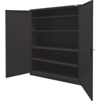 Storage Cabinet, Steel, 4 Shelves, 78" H x 48" W x 24" D, Black Ottawa Fastener Supply