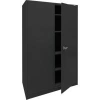 Storage Cabinet, Steel, 4 Shelves, 78" H x 48" W x 24" D, Black Ottawa Fastener Supply