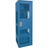 Gear Locker with Door, Steel, 24" W x 18" D x 72" H, Dark Blue Ottawa Fastener Supply