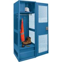 Gear Locker with Door, Steel, 24" W x 18" D x 72" H, Dark Blue Ottawa Fastener Supply
