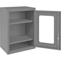 Wall-Mountable Storage Cabinet with Clearview Doors, 26-15/16" H x 18-1/8" W x 13-11/16" D, 2 Shelves, Steel, Grey Ottawa Fastener Supply