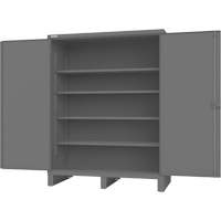 Cabinet with Recessed Doors, Steel, 4 Shelves, 78" H x 60" W x 30" D, Grey Ottawa Fastener Supply