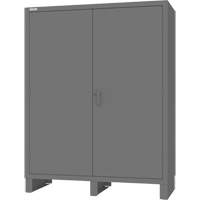 Wardrobe Cabinet with Standard Recessed Doors, Steel, 60" W x 24" D x 78" H, Grey Ottawa Fastener Supply