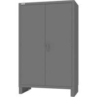 Cabinet with Hanging Bar & Standard Recessed Doors, Steel, 78" H x 48" W x 24" D, Grey Ottawa Fastener Supply