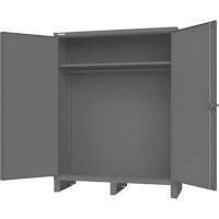 Cabinet with Hanging Bar & Standard Recessed Doors, Steel, 78" H x 60" W x 24" D, Grey Ottawa Fastener Supply