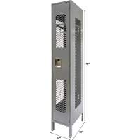 Vented Lockers, 12" x 18" x 78", Steel, Grey, Knocked Down, Perforated Ottawa Fastener Supply