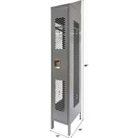 Vented Lockers, 12" x 18" x 88", Steel, Grey, Knocked Down, Perforated Ottawa Fastener Supply
