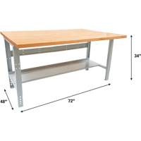 Industrial Modular Workbench, 1000 lbs. Cap., 72" W x 48" D Ottawa Fastener Supply