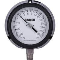 Pressure Gauge, 4-1/2" , 30"-0-30 psi, Bottom Mount, Liquid Filled Analogue Ottawa Fastener Supply