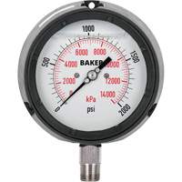 Pressure Gauge, 4-1/2" , 0 - 2000 psi, Bottom Mount, Liquid Filled Analogue IA347 | Ottawa Fastener Supply
