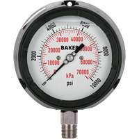 Pressure Gauge, 4-1/2" , 0 - 10000 psi, Bottom Mount, Liquid Filled Analogue IA350 | Ottawa Fastener Supply
