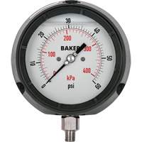 Pressure Gauge, 4-1/2" , 30" 0 Hg Vac., Bottom Mount, Liquid Filled Analogue IA354 | Ottawa Fastener Supply