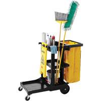 Janitor Carts, 46" x 21-3/4" x 38-3/8", Plastic, Black JB600 | Ottawa Fastener Supply