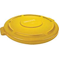 Round Brute&reg; Tops, Flat Lid, Plastic/Polyethylene, Fits Container Size: 22" Dia. Ottawa Fastener Supply