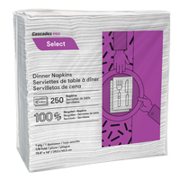 Serviettes de table &agrave; pli 1/8 Pro Select, 1 pli, 15,5" x 16" Ottawa Fastener Supply