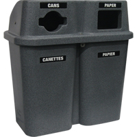 Contenants de recyclage Bullseye, Bord de rue, Plastique, 2 x 22 gal. US Ottawa Fastener Supply