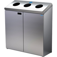 Floor Standing Recycling Station, Bulk, Stainless Steel, 42 gal. Ottawa Fastener Supply