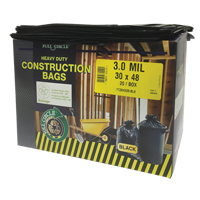 Contractor Liners, Strong, 30" W x 48" L, 3 mils, Black, 113.56 L (30 Gal.) Capacity Ottawa Fastener Supply