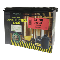 Contractor Liners, Strong, 30" W x 48" L, 4 mils, Black, 124.91 L (33 Gal.) Capacity Ottawa Fastener Supply