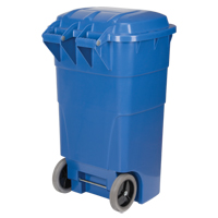 Roll Out Recycling Bin, Curbside, Polyethylene, 65 US gal. Ottawa Fastener Supply