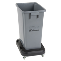 Recycling & Waste Receptacle Dolly, Polypropylene, Black, Fits: 17-1/4" x 12-1/2" JH483 | Ottawa Fastener Supply