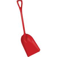 One-Piece Food Processing Shovel, 14" x 17" Blade, 42-1/2" Length, Plastic, Red Ottawa Fastener Supply