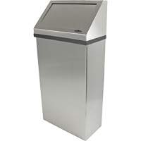 Wall Mounted Waste Receptacle, Stainless Steel, 13.2 US gal. Ottawa Fastener Supply