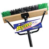Ryno Push Broom with Braced Handle, 18", Stiff, PVC Bristles JN064 | Ottawa Fastener Supply