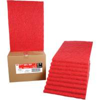 Carpet Bonnet Pad, 14" x 20", Buffing/Cleaning, Red Ottawa Fastener Supply