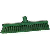 Fine Particle Push Broom, Fine/Split Bristles, 16-1/4", Polypropylene, Green Ottawa Fastener Supply