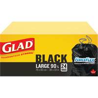 90L Garbage Bags, Regular, 30" W x 33" L, Black, Draw String JP295 | Ottawa Fastener Supply