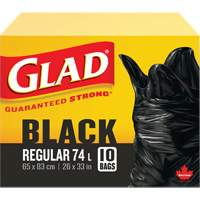 74L Garbage Bags, Regular, 26" W x 33" L, Black, Open Top JP299 | Ottawa Fastener Supply