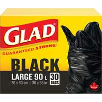 90L Garbage Bags, Regular, 30" W x 33" L, Black, Open Top JP300 | Ottawa Fastener Supply