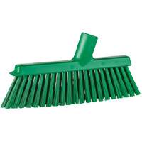 Dustpan Broom with Angled Thread, Medium Bristles, 10", Polyester, Green Ottawa Fastener Supply