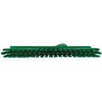 Dustpan Broom with Angled Thread, Medium Bristles, 10", Polyester, Green Ottawa Fastener Supply