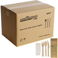 Wood Cutlery Set in Paper Bag Ottawa Fastener Supply