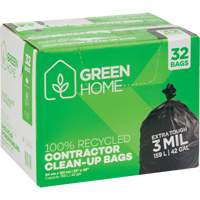 Green Home Garbage Bags, Strong, 33" W x 48" L, 3 mils, Black, 159 L (42 Gal.) Capacity Ottawa Fastener Supply