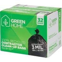 Green Home Garbage Bags, Strong, 33" W x 48" L, 3 mils, Black, 159 L (42 Gal.) Capacity Ottawa Fastener Supply