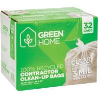 Green Home Garbage Bags, Strong, 33" W x 48" L, 3 mils, Clear, 159 L (42 Gal.) Capacity Ottawa Fastener Supply