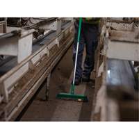 Push Broom Head, Fine/Stiff Bristles, 16-1/2", Polyester/Polypropylene, Green Ottawa Fastener Supply