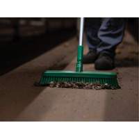 Push Broom Head, Fine/Stiff Bristles, 16-1/2", Polyester/Polypropylene, Green Ottawa Fastener Supply