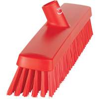 Push Broom Head, Fine/Stiff Bristles, 16-1/2", Polyester/Polypropylene, Red Ottawa Fastener Supply