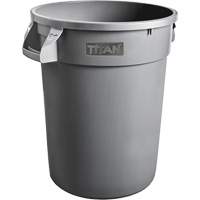 Contenant gris Titan pour d&eacute;chets, Plastique, 20 gal. US Ottawa Fastener Supply