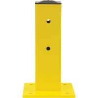 Single Guard Rail Post, Steel, 5" L x 17" H, Safety Yellow KI246 | Ottawa Fastener Supply