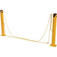 Dock Chain Barrier Bollard System, Steel, 42" H x 6-5/8" W, Yellow KI262 | Ottawa Fastener Supply
