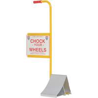 Wheel Chock with Handle & Sign, 7" W x 11-7/8" D x 7-11/16" H KI285 | Ottawa Fastener Supply