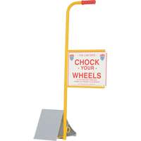 Wheel Chock with Handle & Sign, 7" W x 11-7/8" D x 7-11/16" H KI285 | Ottawa Fastener Supply