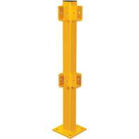 Corner Post for Light-Duty Guard Rails, Steel, 42" H, Safety Yellow Ottawa Fastener Supply