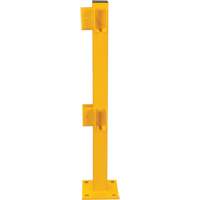 Corner Post for Light-Duty Guard Rails, Steel, 42" H, Safety Yellow Ottawa Fastener Supply